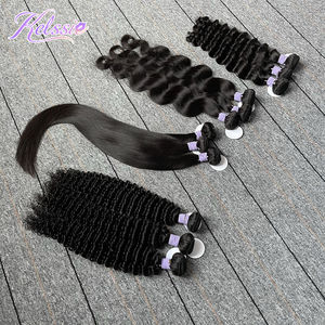 वास्तविक कच्चे सीधे थोक कुंवारी भारतीय मानव बाल, शीर्ष गुणवत्ता वाले 12 क्यूटिकल कुंवारी बाल बंडलों, सस्ते मानव बाल विस्तार - Product Image 4