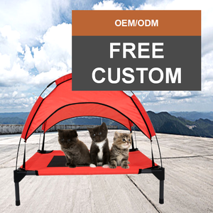 Elevated Waterproof Dog Bed for <strong>Small</strong> Animal Cooling <strong>Cot</strong> with Removable Canopy Shade Tent - Product Image 1