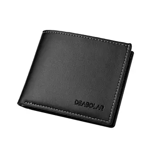 Spot wholesale cheap business short minimalist wallet men two fold pocket wallet clip men