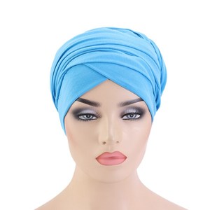 Soild Color Ladies African Head Wraps <span class=keywords><strong>India</strong></span> Hat Hijabs Turbantes para mujeres - Product Image 4