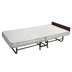 Cheap hotel durable portable single folding mental bed frame for adults