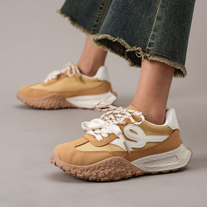 รองเท้ากีฬาดีไซน์เฉพาะบุคคลปี 2026 สำหรับผู้หญิง สวมใส่สบาย เพิ่มความสูง พื้นบาง สไตล์เรียบง่าย รองเท้าลำลอง - Product Image 3