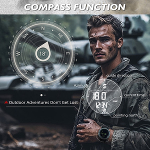 DF NORTH EDGE TANK3 Nouvelle montre numérique pour hommes, montres de sport, double heure, réveil, étanche 50M, grand écran 47mm, montre-bracelet - Product Image 6