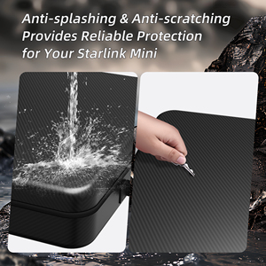 Estuche de Viaje Ligero para Starlink Mini, Bolsa de Almacenamiento Resistente a Impactos con Asa, Textura de <span class=keywords><strong>Fibra</strong></span> de Carbono, Carcasa de EVA Resistente al Agua - Product Image 5