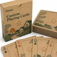 Cartes à jouer en kraft finition mate écologiques avec logo personnalisé, jeu de 54 cartes, cartes de poker pour kits de bienvenue immobiliers, cadeaux immobiliers