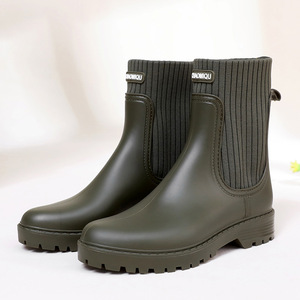 <span class=keywords><strong>Bottines</strong></span> en caoutchouc antidérapantes imperméables et personnalisées pour femmes, bottes de pluie courtes en PVC, vente en gros - Product Image 2