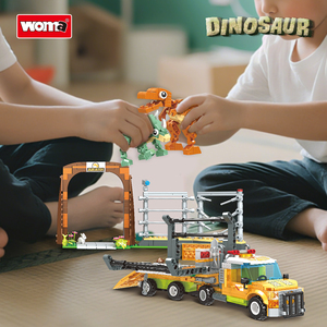 Woma Factory Ensemble <span class=keywords><strong>de</strong></span> blocs <span class=keywords><strong>de</strong></span> construction <span class=keywords><strong>de</strong></span> <span class=keywords><strong>dinosaures</strong></span> avec véhicule <span class=keywords><strong>de</strong></span> transport et 2 mini figurines <span class=keywords><strong>de</strong></span> <span class=keywords><strong>dinosaures</strong></span> (19041) - Product Image 2