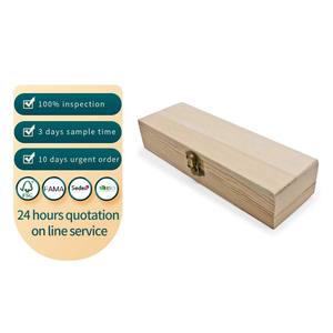 תיבת אחסון עיפרון מעץ לא גמורה עבור מוצרי דייר מחסן ידני ללא ציור - Product Image 1