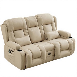 Modern Home Seating Fabric Console 4 Colors Ambient Lighting <b>Speakers</b> <b>USB</b> Ports Built-in 002 Modern Home Design Features - Product Image 5