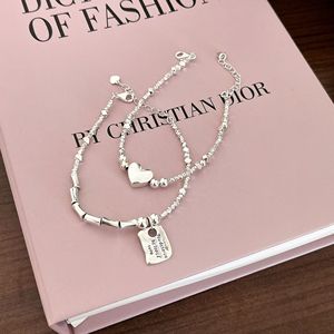 S925 Sterling Silver Heart <b>Bracelet</b> For Women Gift Jewelry Geometric Charm Design Square Shape Fashion Accessory - Product Image 3