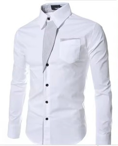Camicia Aderente da Uomo a Maniche Lunghe con Strisce Decorative e Colori a Contrasto, da Strada, con Colletto Reversibile, Monopetto e Taschino, Taglie <span class=keywords><strong>M</strong></span>-3XL - Product Image 5