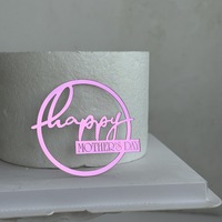 Joyeuse fête des mères, inserts de gâteau en acrylique écologiques et modernes, forme ronde, décoration de gâteau pour anniversaire et fête des mères