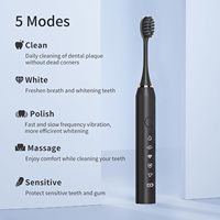 Brosse à dents électrique sonique intelligente rechargeable Type-C IPX7, blanchiment doux des dents, portable, 4 têtes de brosse, 6 (en gros)