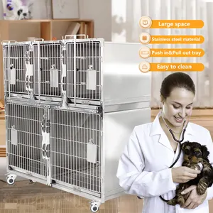Paslanmaz çelik hayvan enjeksiyon pet hastane köpek kafesi banka kulübesi veteriner kafesi veteriner kliniği için