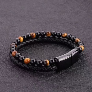 New Multi-layer Stainless Steel <b>Bead</b> Braided <b>Bracelets</b> Men Jewelry Accessories Leather <b>Bracelet</b> - Product Image 5
