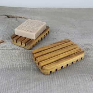 แปดเหลี่ยมบริสุทธิ์ที่ทำด้วยมือห้องครัวและห้องน้ำธรรมชาติไม้จานสบู่สำหรับผู้ถือถาดชุด - Product Image 5