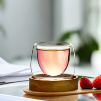 Petites tasses à eau Offre Spéciale transparentes à double paroi et résistantes à la chaleur avec verre à haute teneur en borosilicate