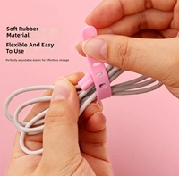 Organisateur de câbles portable et réutilisable en silicone, enrouleur de cordons USB et d'écouteurs, clips de gestion de fils pour bureau