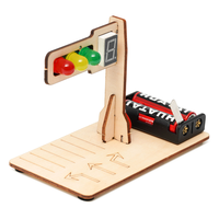 Kit de feux de circulation en bois STEM, outils pédagogiques avec télécommande, projet éducatif DIY, jouet pour enfants