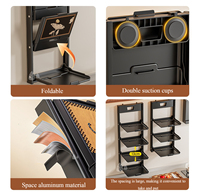 Support mural multifonctionnel pliable pour vaisselle avec ventouse pour cuisine domestique