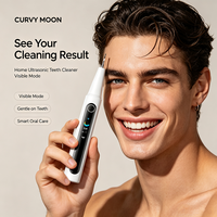 CURVY MOON Détartreur ultrasonique électrique pour blanchiment des dents, écran couleur, visualisation, portable, usage domestique, éliminateur de tartre et de plaque dentaire