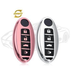 Innofit NIB5 Housse de clé de voiture en TPU pour Nissan Qashqai Teana X-Trail T31 T32 <span class=keywords><strong>Juke</strong></span> Tiida J10 J11 Kicks 4 boutons Llave - Product Image 1