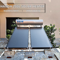 Chauffe-eau solaire pressurisé Handa 300L en acier inoxydable 304 mat, collecteur solaire à plaques plates en 2 parties, pour garage et maison