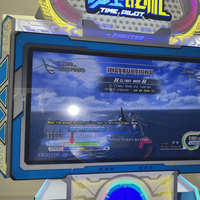 Máquina recreativa de combate aéreo Time Pilot con plataforma de movimiento dinámico, simulador de vuelo operado con monedas y luces LED