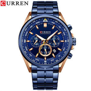 Montres à quartz pour homme CURREN 8399, chronographe tendance, acier inoxydable, lumineux, sport, affaires, luxe, montre-bracelet pour homme - Product Image 6