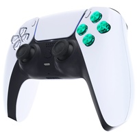 Manette de jeu métallique verte pour PS5, boutons d'action ABXY, pièces de rechange pour manette de jeu PS5, contrôleur sans fil Dualsense