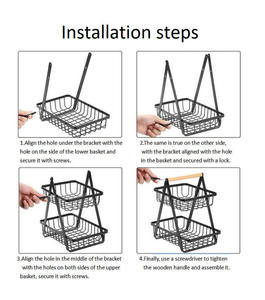 Cesta de Frutas Metálica Desmontable de Fácil Instalación, Organizador de Cocina, Cesta para Pan, Ideal para Camping - Product Image 6