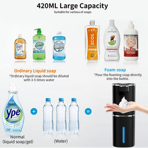 액체 비누 디스펜서 자동 USB 충전 터치리스 폼 디스펜서 가정용 욕실 용 벽걸이 형 손 비누 디스펜서 - Product Image 4