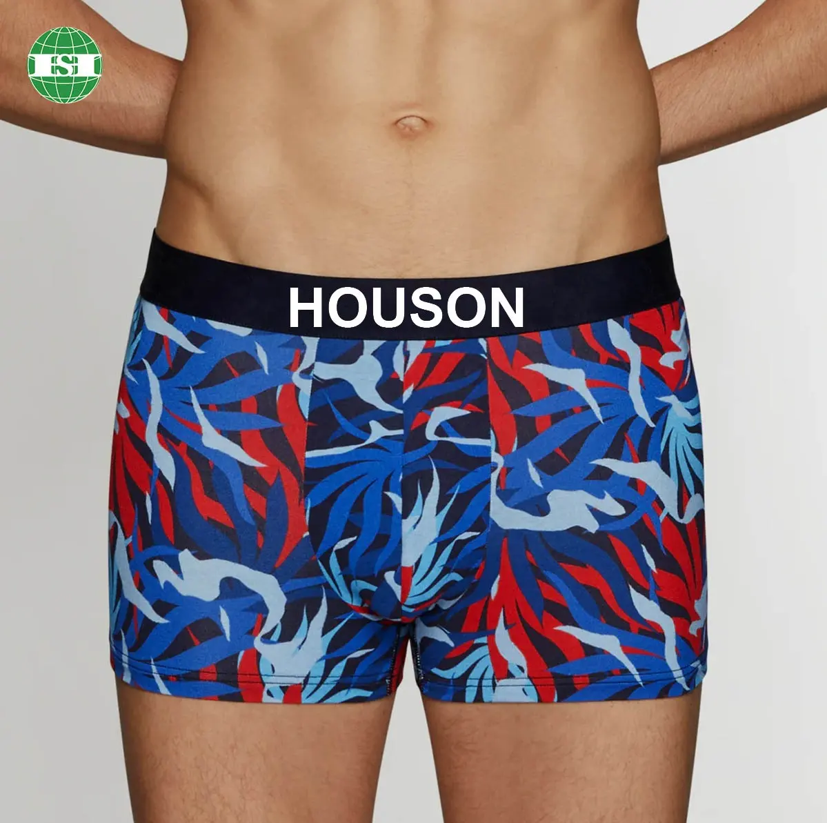 Customised logo around waistband men's underwear sublimation all over print boxer briefs for men