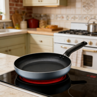 Poêle à frire antiadhésive en alliage d'aluminium pour usage quotidien, spécialement conçue pour les œufs, compatible avec les cuisinières à gaz et à induction, écologique et durable