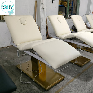 <span class=keywords><strong>Table</strong></span> <span class=keywords><strong>de</strong></span> <span class=keywords><strong>massage</strong></span> moderne <span class=keywords><strong>rose</strong></span> à 3 moteurs en métal plaqué or avec base en acier inoxydable Lit <span class=keywords><strong>de</strong></span> salon <span class=keywords><strong>de</strong></span> beauté du visage électrique Spa - Product Image 3