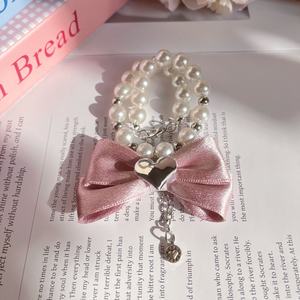 पालतू मोती हार दिल धनुष राजकुमारी शैली कुत्ते और बिल्ली हार कॉलर छोटे पालतू जानवर - Product Image 4