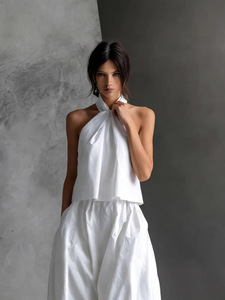 2026 Summer Women's Solid Vest & Shorts Two-piece <b>Set</b> Regular Fit Comfortable Casual Eco-Friendly Breathable Polyester <b>Knitted</b> - Product Image 4