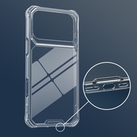 Coque arrière transparente en TPU PC de 1,5 mm en matériau Bayer pour iPhone 18 Pro Max, avec bouchon anti-poussière transparent pour iPhone 17 16 Pro Max
