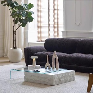 Wabi Sabi Coffee <b>Table</b> <b>Wood</b> <b>Top</b> Modern Simple Design For Living Room - Product Image 2