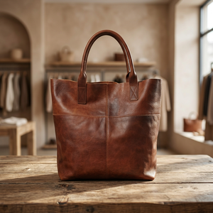 Bolso de Mano de Cuero Genuino 100% para Mujer, Marca BS INTERNATIONAL, Lujoso, Impermeable, Térmico, con Cierre, Dos Correas, Estilo Moderno, Capacidad de 1L - Product Image 1