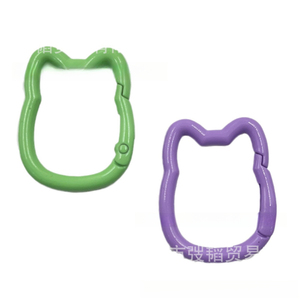 taodao Anneau ouvert coloré <span class=keywords><strong>Maneki</strong></span> <span class=keywords><strong>Neko</strong></span> Printemps, peinture cuite, porte-clés de bagage, accessoire DIY - Product Image 5