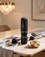 Machine à expresso automatique miniature en acier inoxydable avec système d'alimentation en eau chaude intégré, machine à café portable pour voiture et hôtel