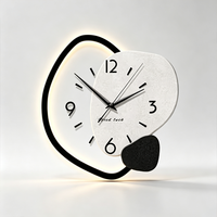 Jam Dinding Abstrak Modern dengan Lampu LED - Jam Seni Tanpa Suara Tanpa Lonceng, Cocok untuk Ruang Tamu dan Kamar Tidur.
