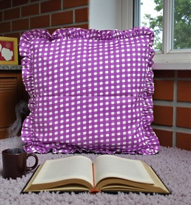 Ruffle <b>Throw</b> Pillow <b>Covers</b> Block Print Farmhouse Floral Hidden Zipper Boho Pillow Case or Cute Outdoor Pillow Case - Product Image 1