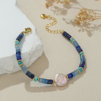 Bracelet en perles baroques d'eau douce naturelles avec agate de cristal de forme irrégulière, style doré pour femme, bijou polyvalent