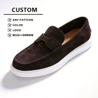 Mocassins en cuir de vachette véritable haut de gamme pour hommes, chaussures bateau décontractées grandes tailles, à enfiler, respirantes, marque italienne