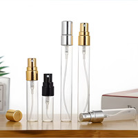 Flacon en verre cylindrique transparent de 2 ml, 3 ml, 5 ml, 10 ml, flacon pulvérisateur de parfum, haut de gamme, personnalisé, portable
