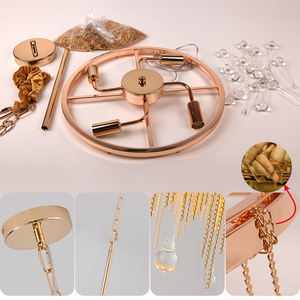 Lámpara de Techo Dorada de Lujo para Hotel, Villa u Hogar, con Cadena de Hierro y Borlas, E26 - Product Image 5