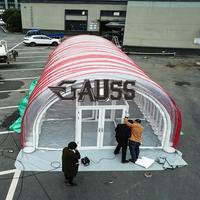 Tente médicale carrée de 60 m² en PVC transparent rayé à pression négative, avec toilettes et porte solide, pour la prévention des épidémies et l'isolement