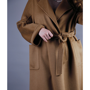 Ventes en gros de manteaux en cachemire double face pour femmes, plusieurs couleurs, élégant manteau d'hiver, manteau en laine mélangée, drapé, grande taille - Product Image 6